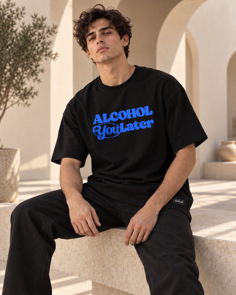The Stone Grey Slogan Tee - Pure Cotton · Boxy Fit