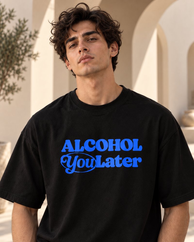 The Stone Grey Slogan Tee - Pure Cotton · Boxy Fit