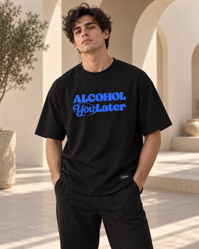 The Stone Grey Slogan Tee - Pure Cotton · Boxy Fit