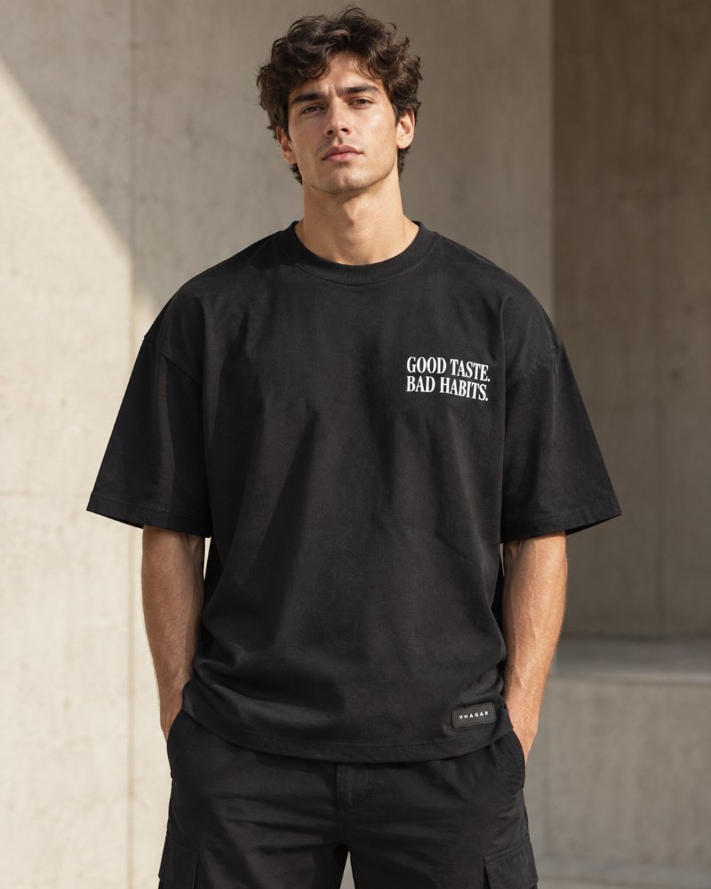 The Black Graphic Tee No. 8 - Pure Cotton · Boxy Fit