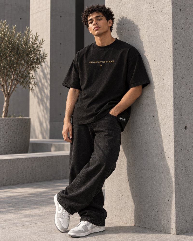 The Black Graphic Tee No. 9 - Pure Cotton · Boxy Fit