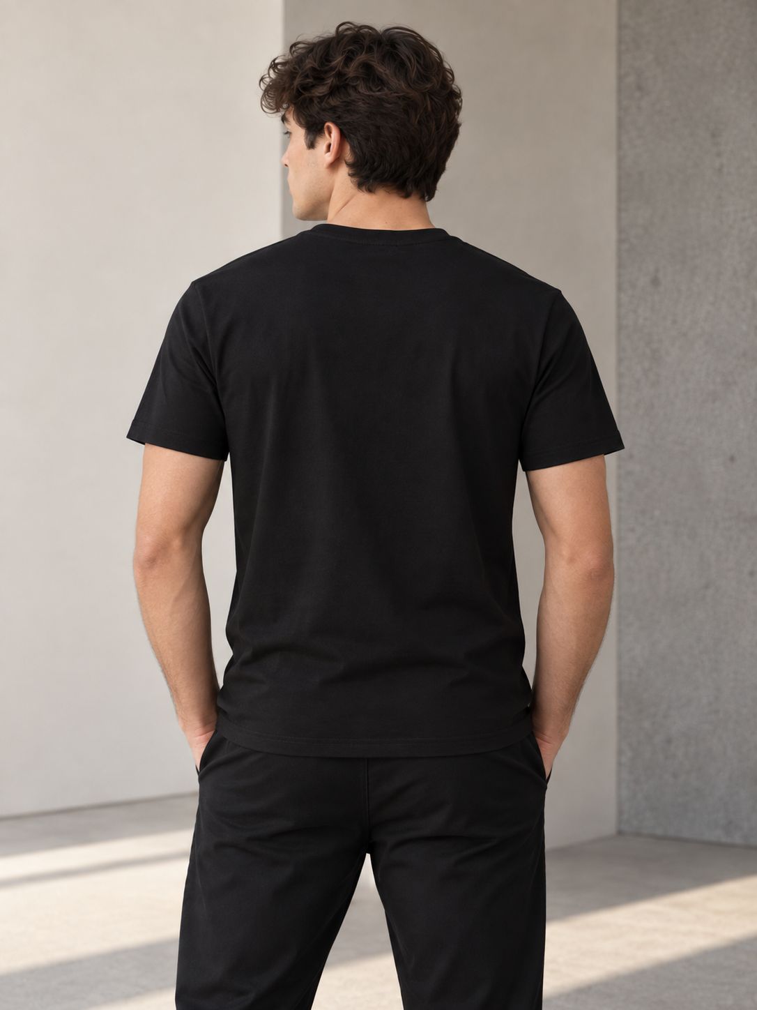 The Black Graphic Tee Pure Cotton · Regular Fit