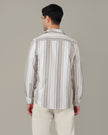 Beige and Gray Striped Oxford Shirt