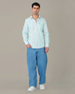 Mint Green Striped Oxford Shirt
