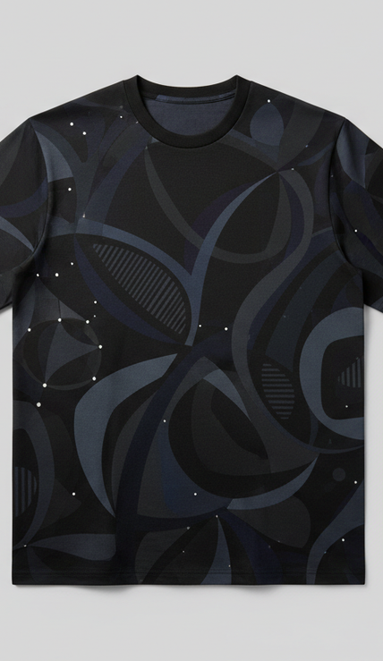 shirt image with abstract dark design